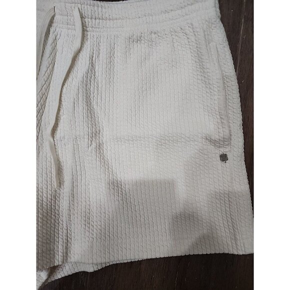 Fabletics Ribbed Shorts Egret Crinkle Knit High Waisted Casual Women's Medium - Picture 4 of 7